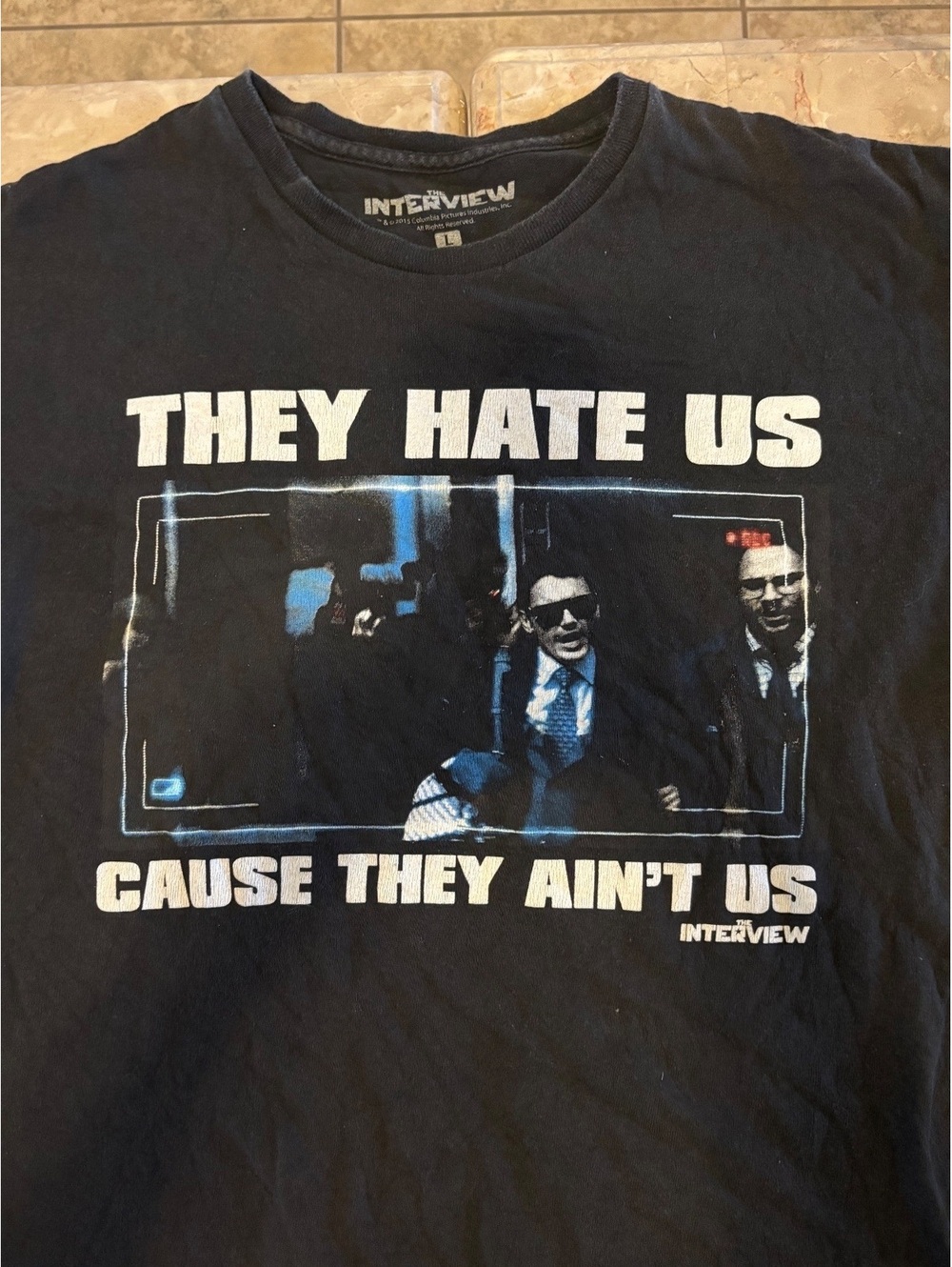 The Interview Movie Graphic T-Shirt Quote Tee Black Size L